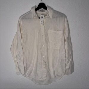 NWT Abercrombie & Fitch Linen Cotten blend oversized button up shirt